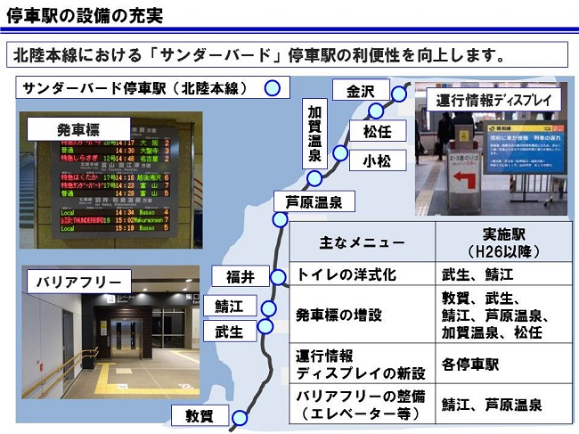 特急「サンダーバード」のサービス向上に向けた取り組みについて：JR西日本
