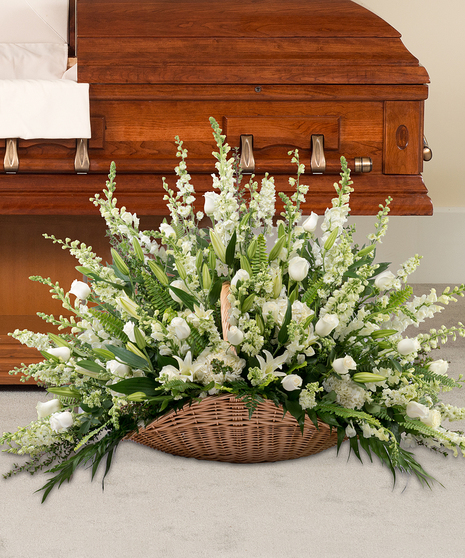 about Elegant White Fireside Basket from Walter Knoll Florist in
