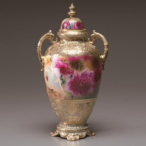 美品】オールドノリタケ アールヌーボー ポピー紋花瓶 ジュエル