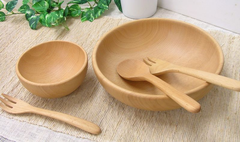 廃盤セール】MUTE サラダボウル Sサイズ（13cm） ビーチ - 木の