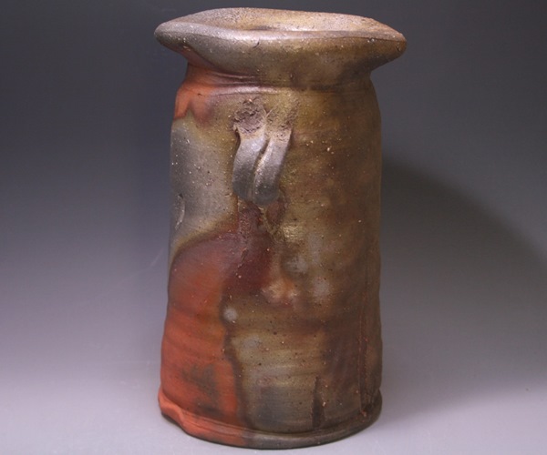 金重晃介 作 「備前耳付花入」 ～備前焼専門卸小売店 川口陶楽苑～