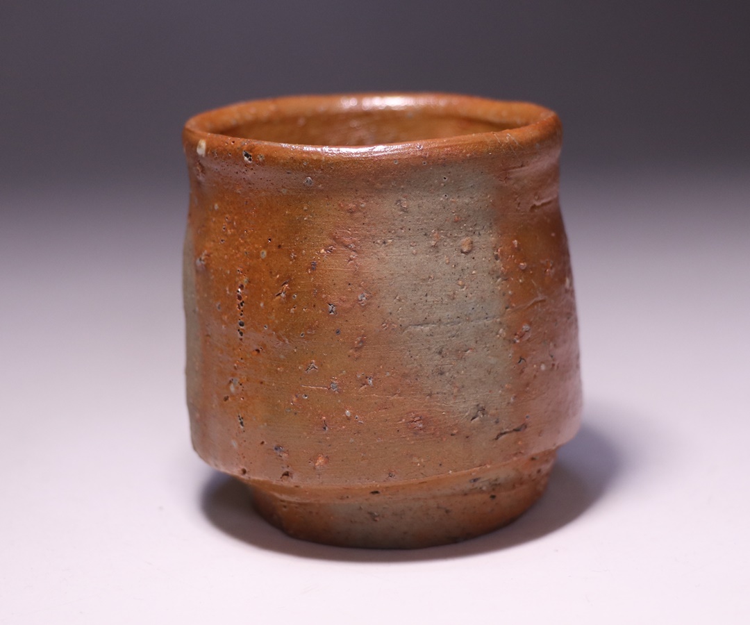 金重 愫 作 「緋襷ぐい呑」 ～備前焼専門卸小売店 川口陶楽苑～