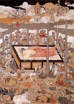 紙本淡彩釈迦涅槃図｜観光情報｜市川三郷町