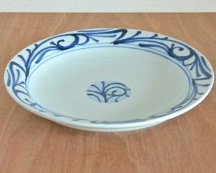 砥部焼の和食器 梅山窯の大皿 【砥部工房 からくさ】