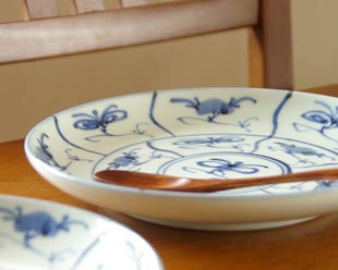 砥部焼「ボール(太陽orなずな手）6寸5分」【 送料確認用出品 】 砥部