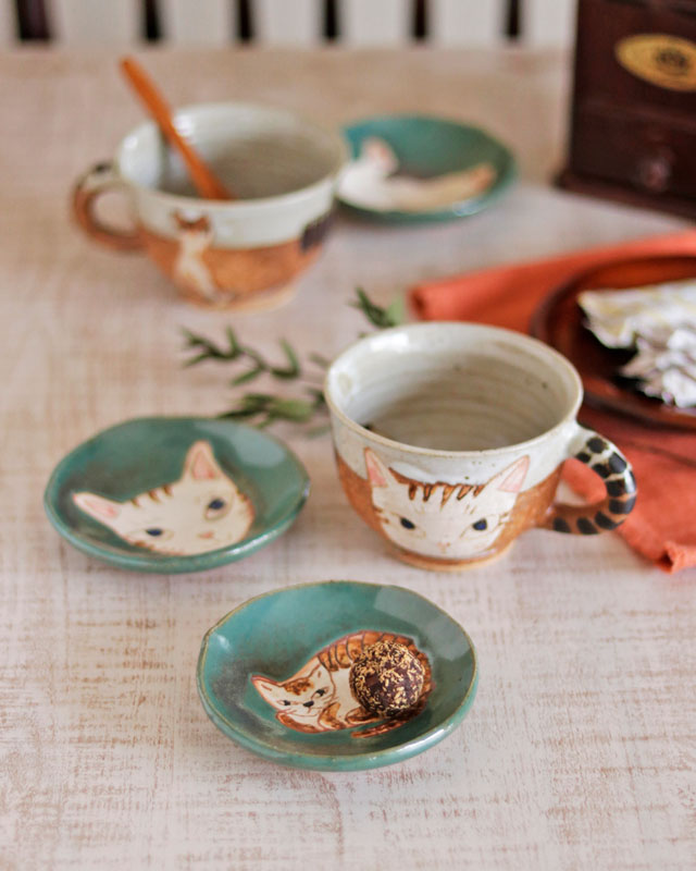 砥部焼の和食器 陶工房Satoの小皿 【砥部工房 からくさ】