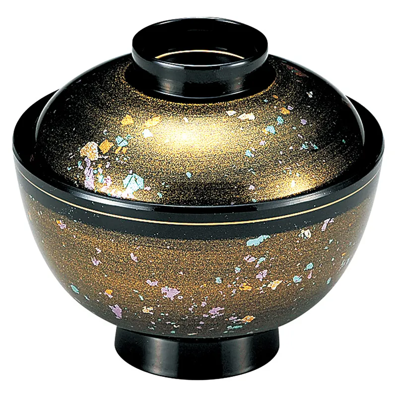 A］7寸大名型丼椀 溜つば金(蓋付の汁椀(漆器・樹脂・木製))|食器通販