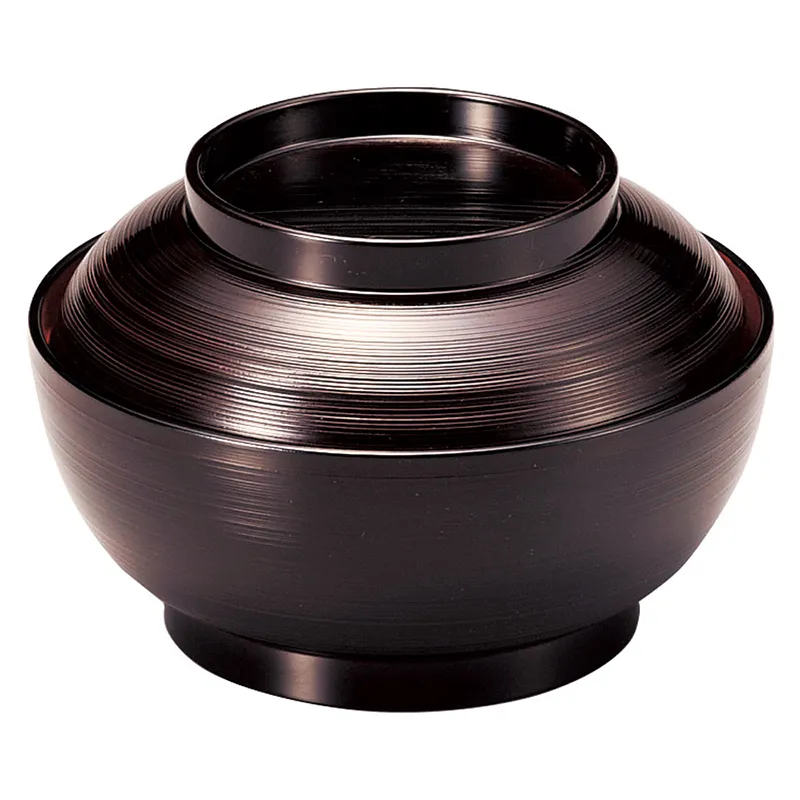 木質］菊型小吸物椀吟朱(蓋付の汁椀(漆器・樹脂・木製))|食器通販の陶磁庵