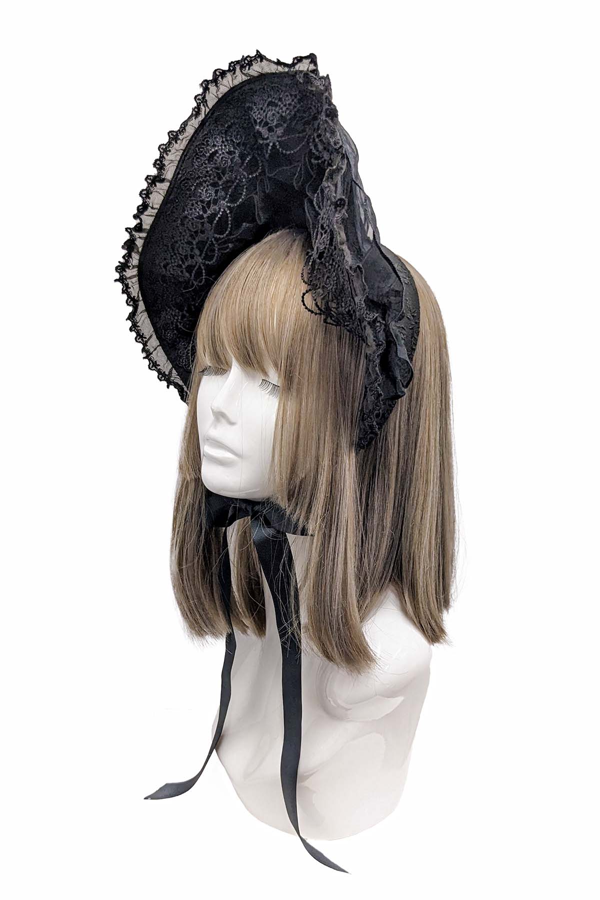 レースハーフボンネット(黒)｜東京ロリィタ-TOKYO LOLITA｜ロリータ服