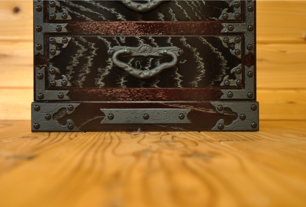 古民家　家具　小箪笥 前﨔材<br>鍵付<br>時代小箪笥<br>(山形・庄内・酒田・隠し有