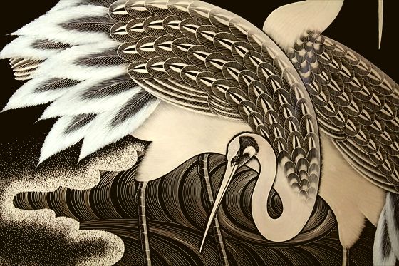 衝立 鶴沈金 1,870,000円 | 輪島塗の塗師屋 輪島漆器大雅堂（公式サイト）