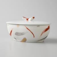 有田焼 伝平窯＞和彩金銀赤 4寸小判蓋物（白） | 商品詳細 | 高島屋