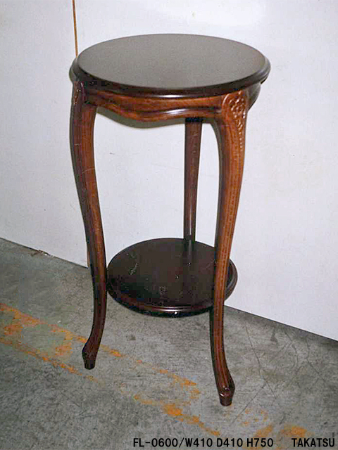 濃茶色三本猫脚木製花台 – 高津装飾美術株式会社