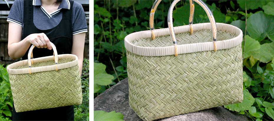 スズ竹市場かご(だ円)篠竹 | 虎斑竹専門店 竹虎