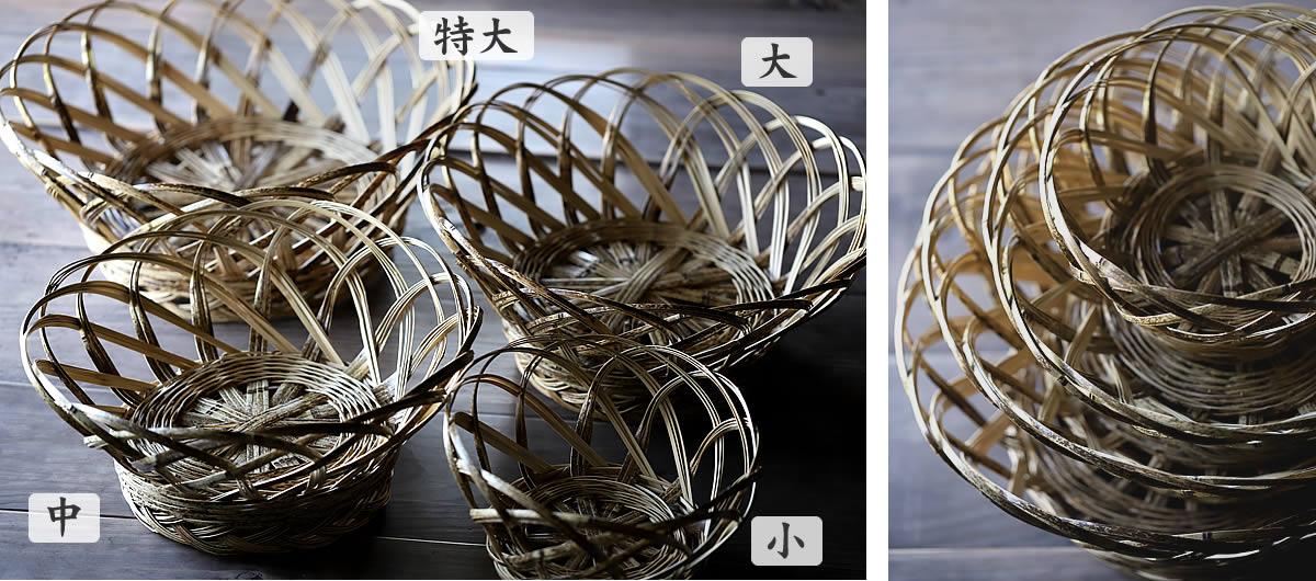 虎竹洗濯籠（特大）日本唯一の虎竹で昔懐かしい洗濯籠を復刻高足付で