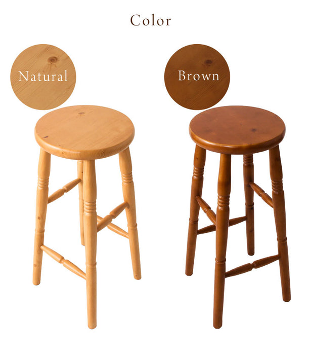カウンターチェア 天然木 丸型 カウンタースツール 背もたれ無
