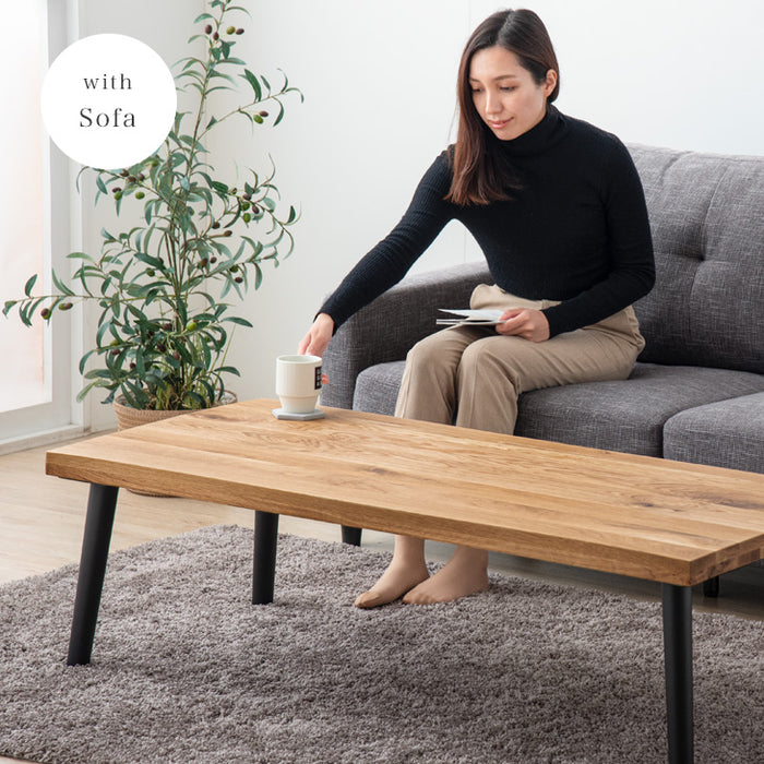 幅120×奥行60] センターテーブル 天然木 オーク ローテーブル リビング