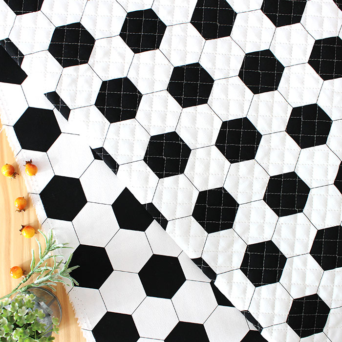 シンプルサッカーボール◎底布付【レッスンバッグ】 手作りキット