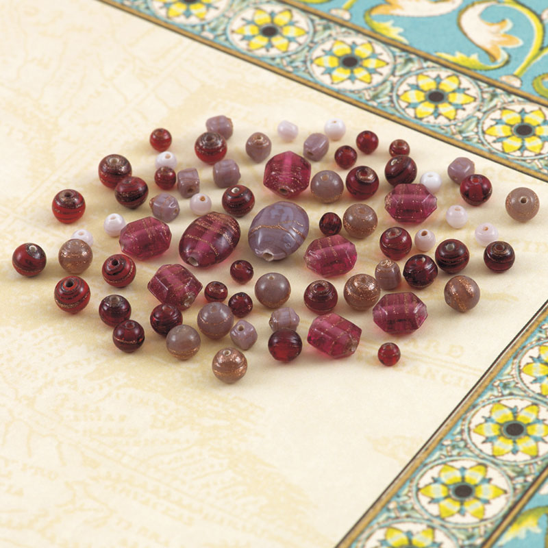 ハンドメイドガラスビーズセット［レッド系］: 材料・用具｜手づくり