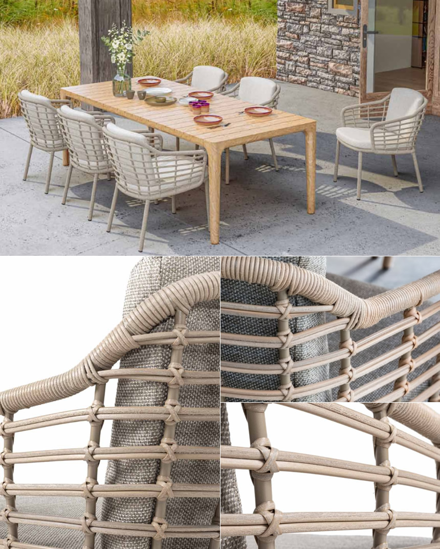 コモ 人工ラタン ダイニングチェアー + 純正クッション （COMO-214020