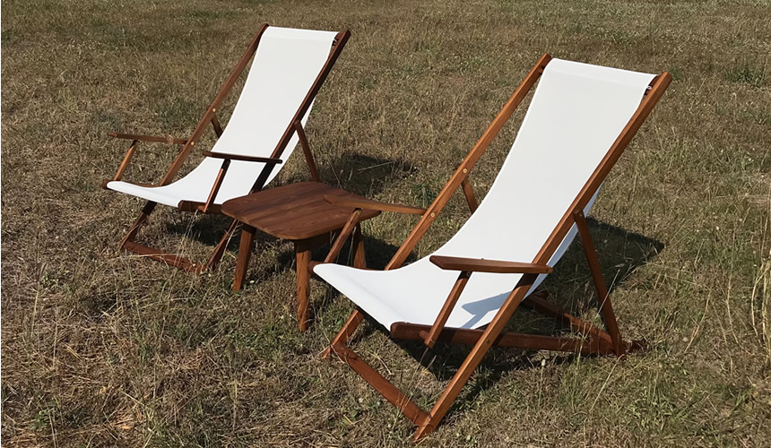 リビエラ ビーチ フランス製高級生地デッキチェアー （RIV-BEACH