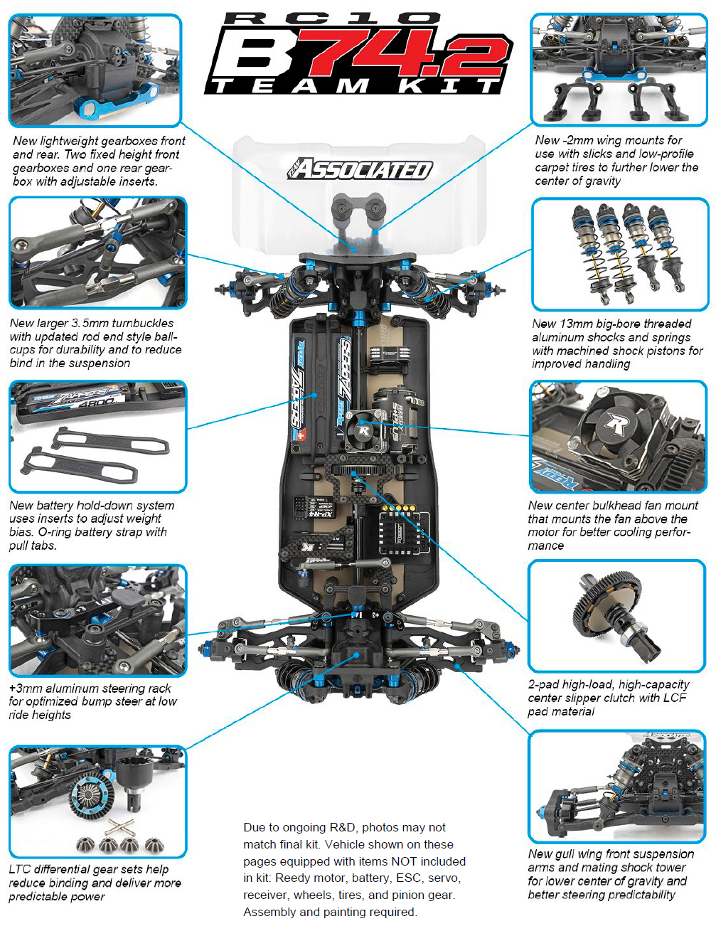 AS90036 RC10B74.2 Team Kit(人工芝＆カーペット路面向） [AS90036