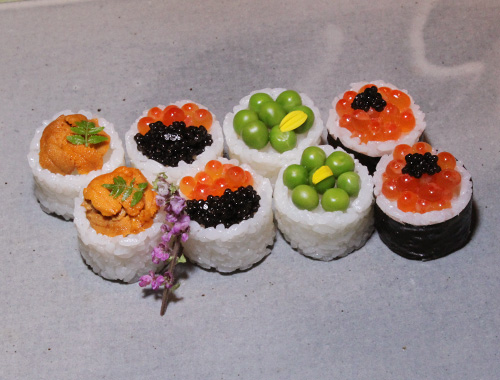 手まり寿司型押成型器の株式会社てまりくん「盛り付け例」