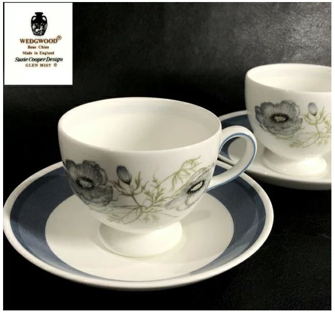 ウェッジウッド スージークーパー グレンミスト オーバル プレート 黒