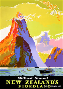 Vintage NZ Tourism Prints - Milford Sounds – The Fantail House