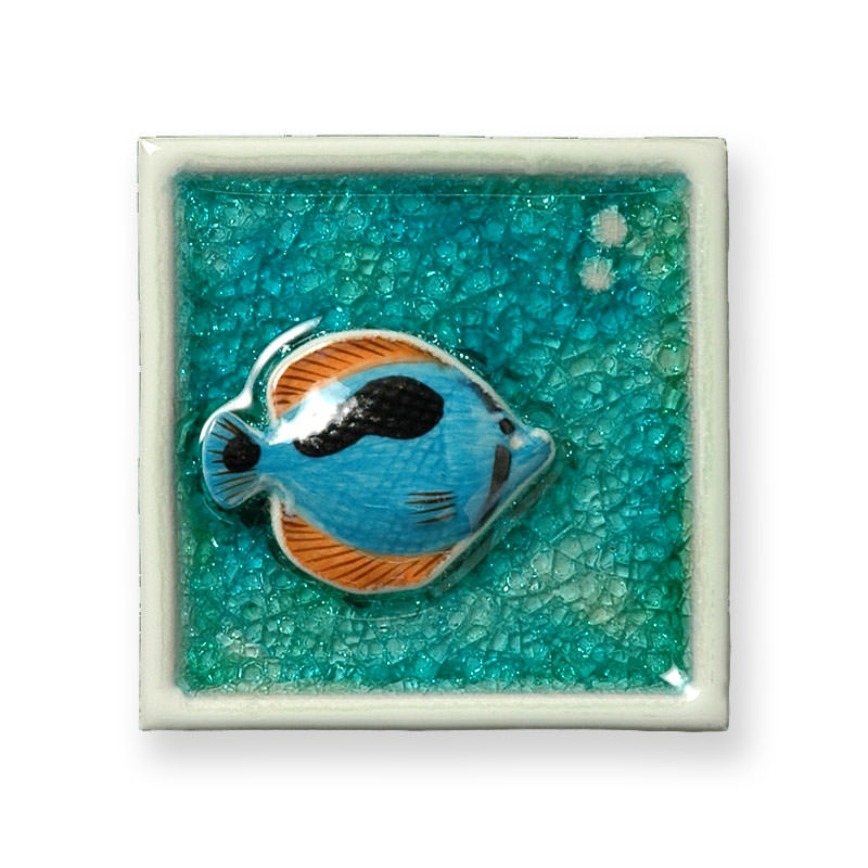 内装タイル アロハ 100角アクセント 魚ブルー 76974HMS | タイルライフ