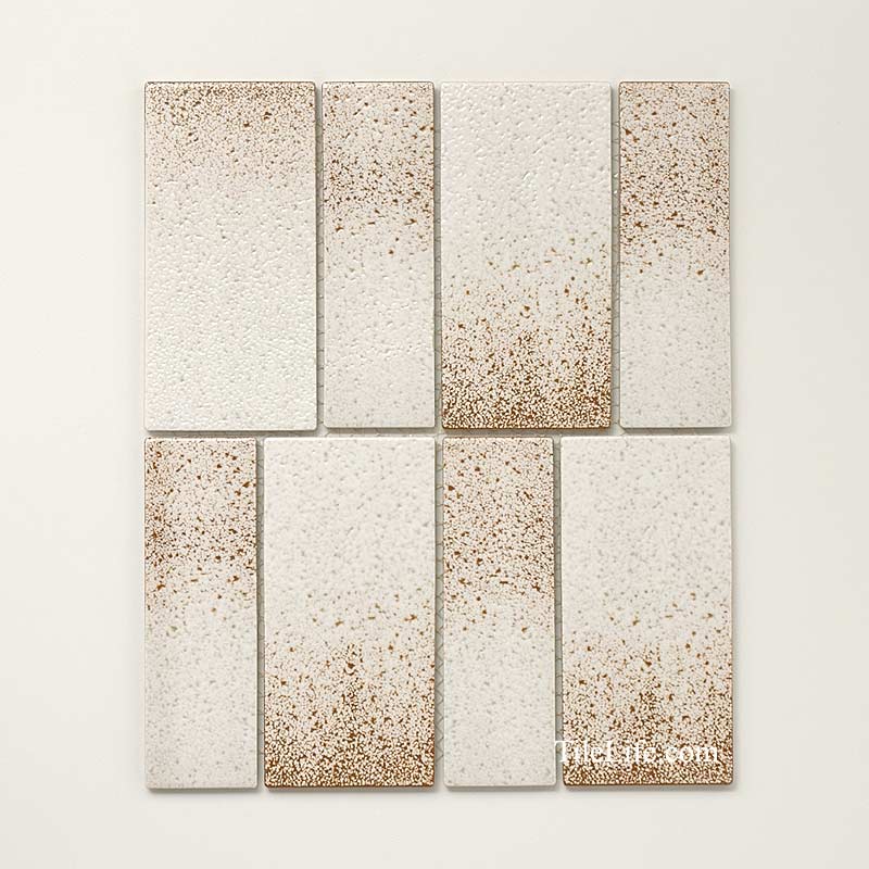 アンティーク内装タイル 花柄付き 170×83と170×55mmの2種サイズ