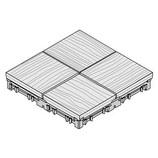 ハンディウッド 置くだけデッキ Iタイプ 市松 グレー 27193XTK