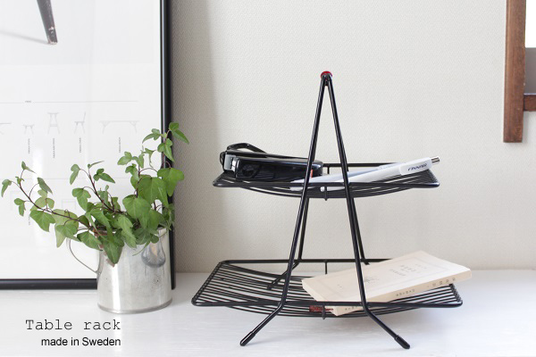 北欧ヴィンテージ 卓上ワイヤーラック （2段スタンド）