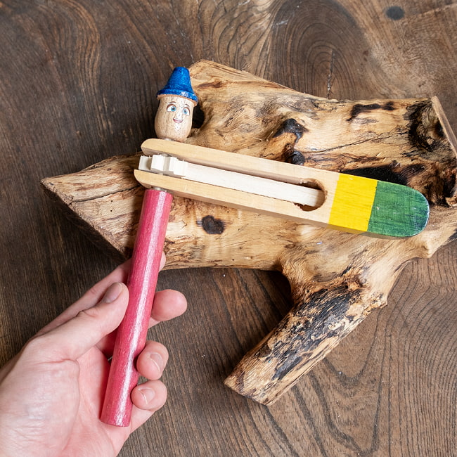 顔つき木製ロータリーパーカッション｜くるくる回してバチバチ音が鳴る