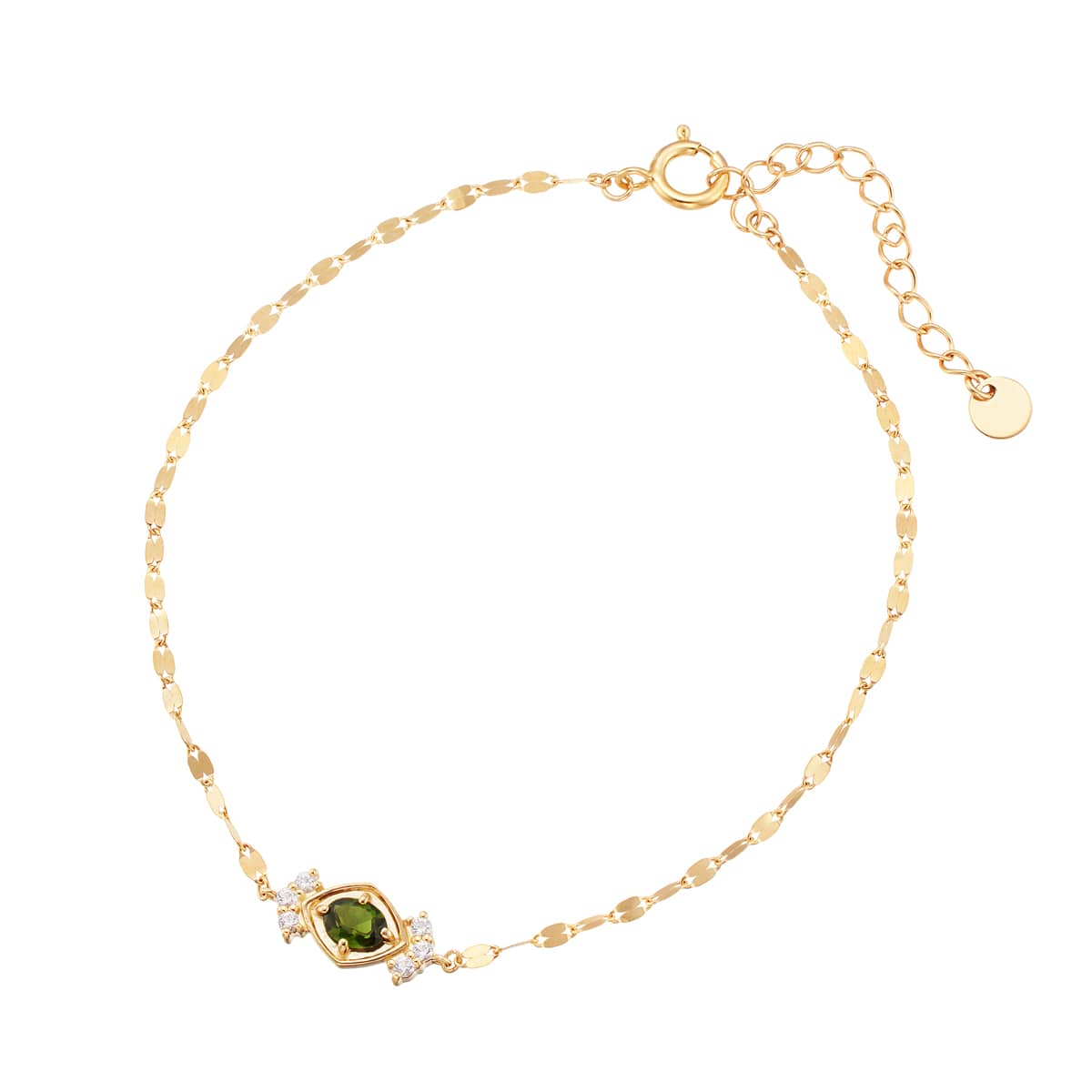 K10イエローゴールドグリーントルマリンブレスレット(RBL580)|TSUTSUMI