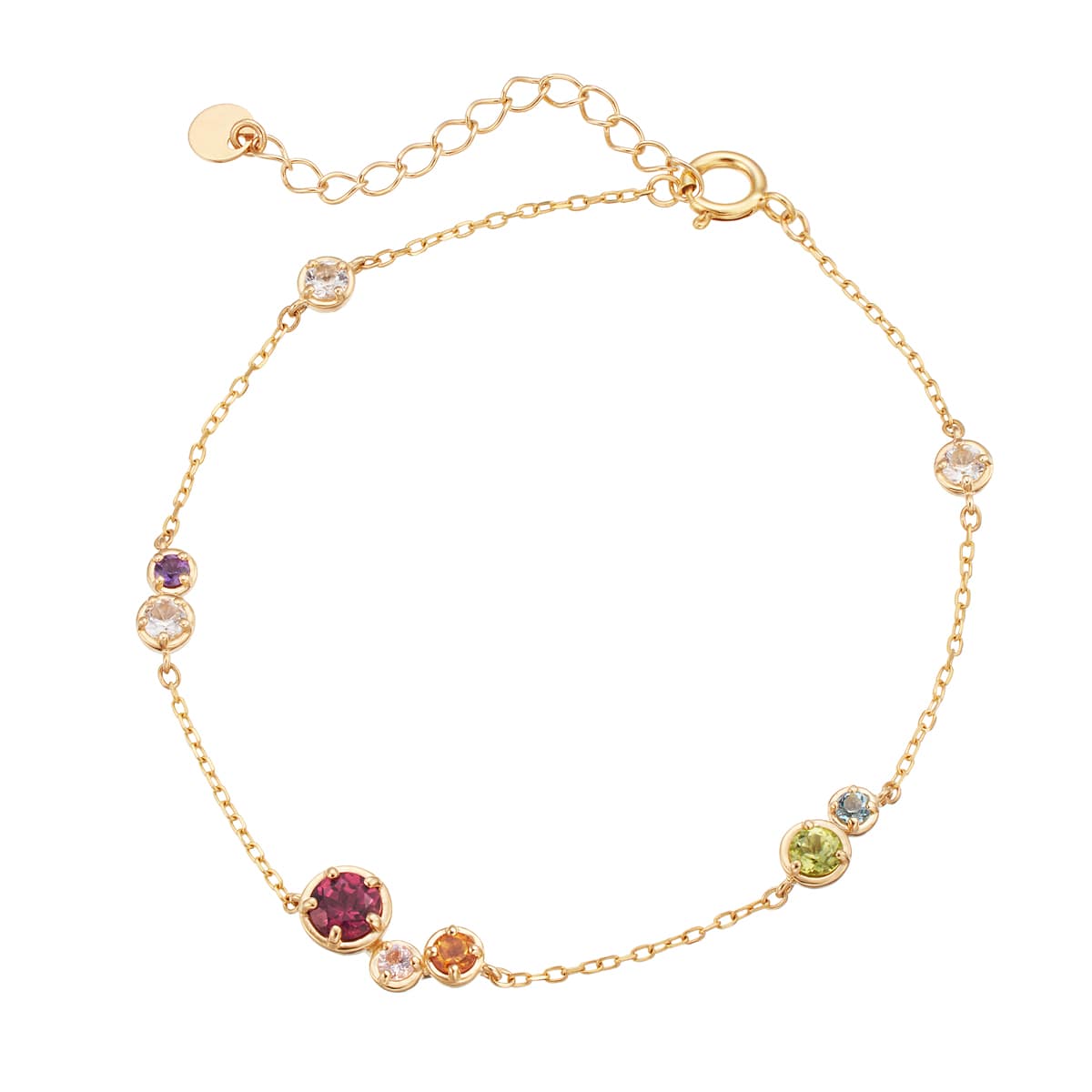 K10イエローゴールドマルチストーンブレスレット(RBL611)|TSUTSUMI