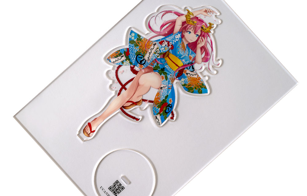 特大アクリルスタンドB5（182×257mm）フレーム付き：キレイな缶バッジ