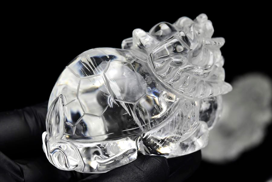 龍亀（ロングイ）天然水晶【約258.8g】◇透明・美品・正財運を高める