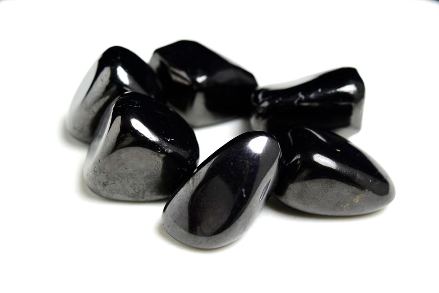 電磁波対策で注目の石】ロシア産 シュンガイト タンブル｜アップ