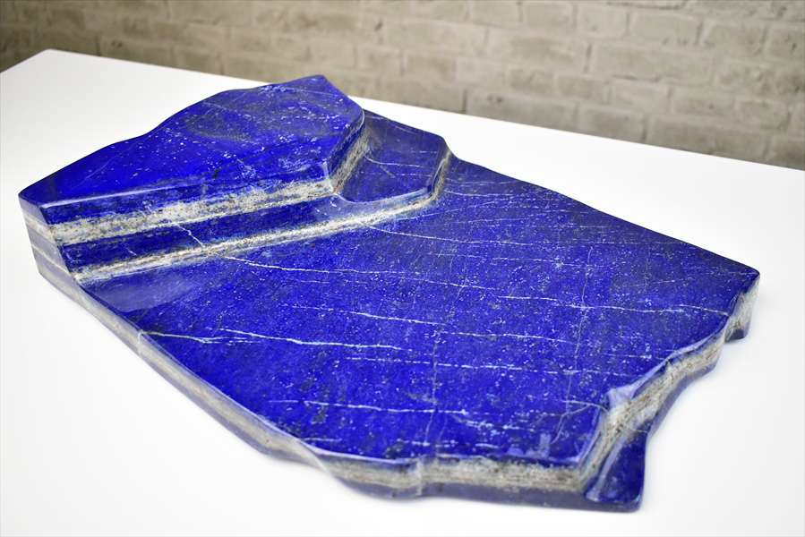 特大】アフガニスタン産ラピスラズリ ブロックポリッシュ原石｜アップ