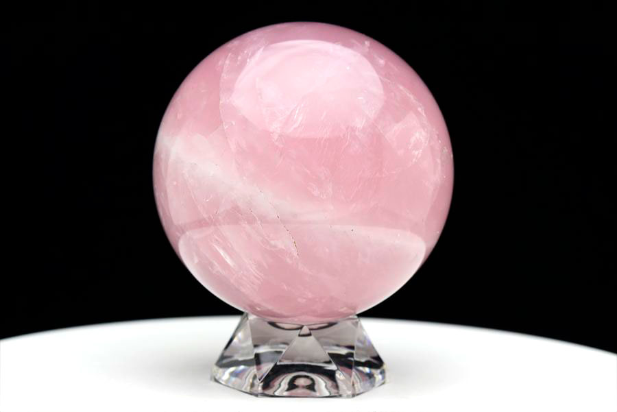 ローズクォーツ 丸玉 置物｜マダガスカル産｜紅石英｜紅水晶