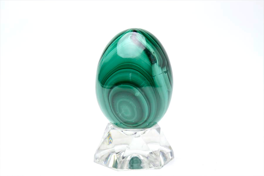 マラカイト エッグ 卵型 置物｜美しいマーブル模様｜コンゴ産