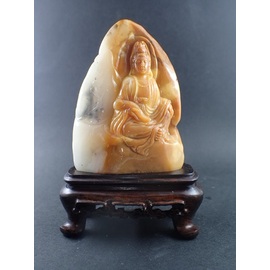 寿山石（芙蓉石）の彫刻 観音様 中国福建省産 ｜石の販売専門店【vec