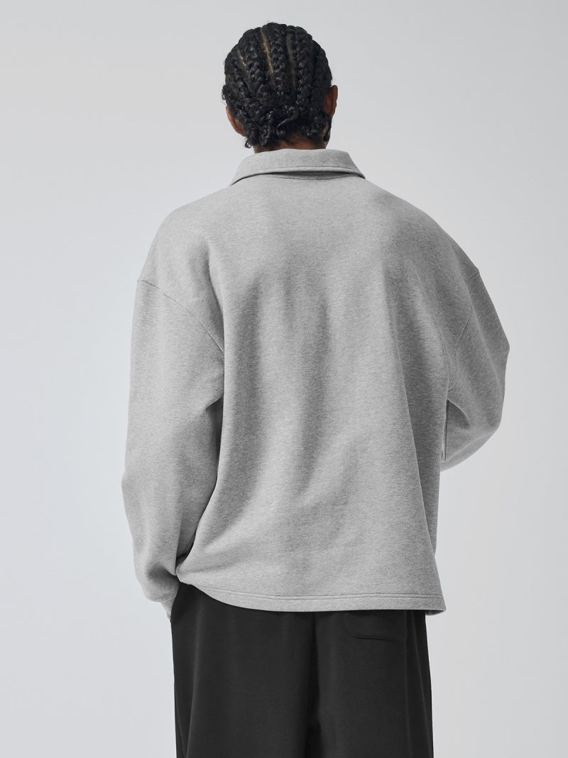 オープンカラー スウェットシャツ