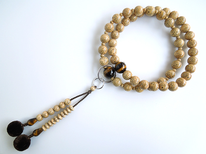 星月菩提樹三万浄土薄茶房虎目石仕立 お数珠の安田念珠店へ｜総本山