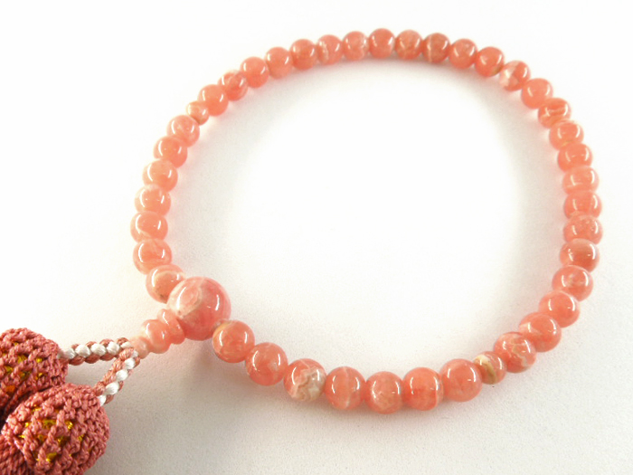 インカローズ7mm片手数珠薄紅二五房共仕立 お数珠の安田念珠店へ