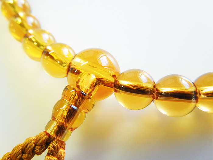 黄水晶7mm片手数珠金茶二五房共仕立 お数珠の安田念珠店へ｜総本山