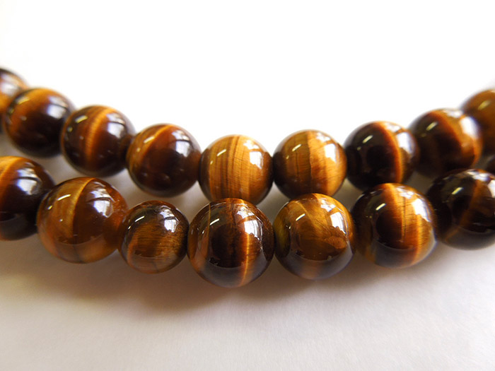 虎目石尺二看経焦茶打紐共仕立 輪入 お数珠の安田念珠店へ｜総本山