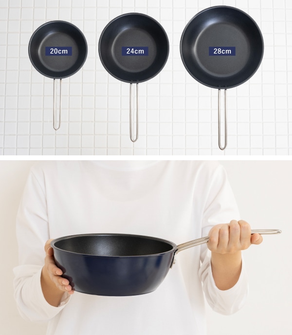 IH対応 深型フライパン 20cm ネイビー｜フライパン・フライパンカバー