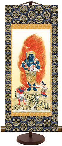 仏画の掛け軸 田村竹世作 不動明王